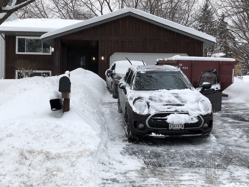 Front of the house after the snow.