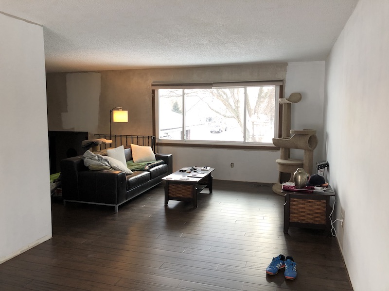 Living Room with flooring done.