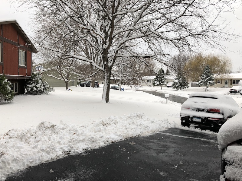 Down the street after the snow