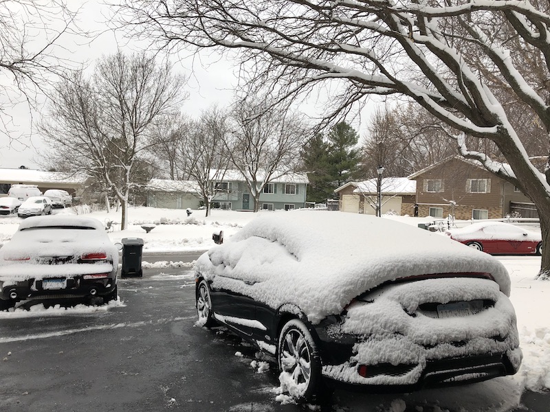 Out front after the snow