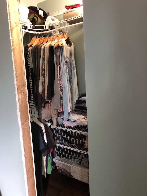 Clothes in the closet, my side.