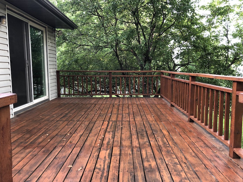 deck with surface stained.