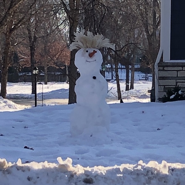 Fluffy haired snowman.