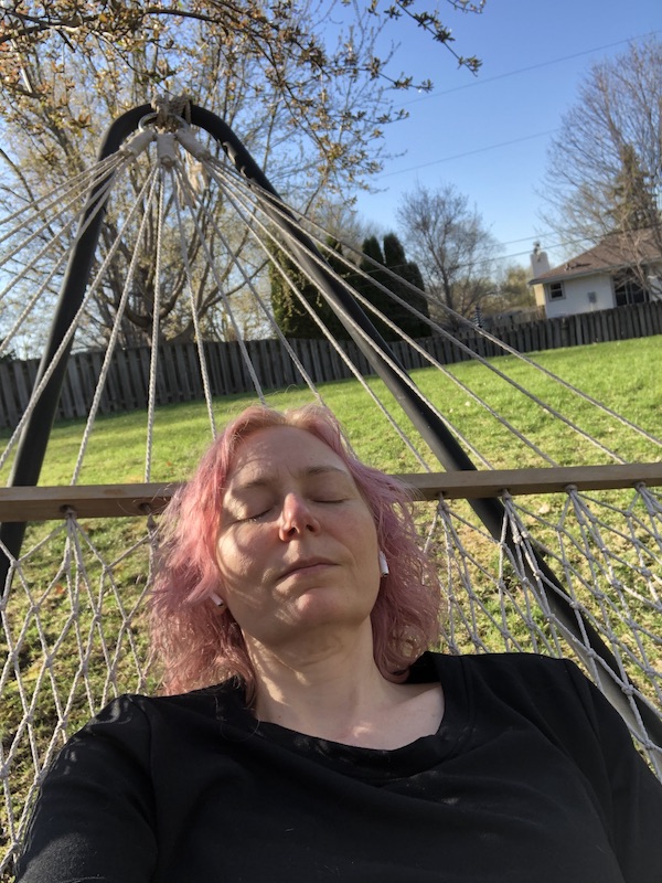 Kicked back in the hammock