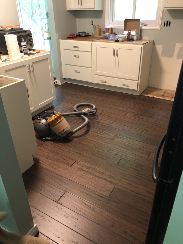 New matching wood floor