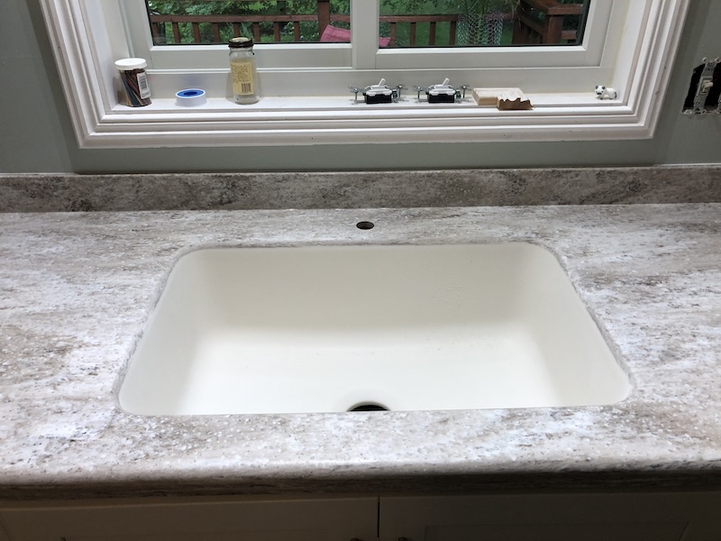 New single bowl sink.