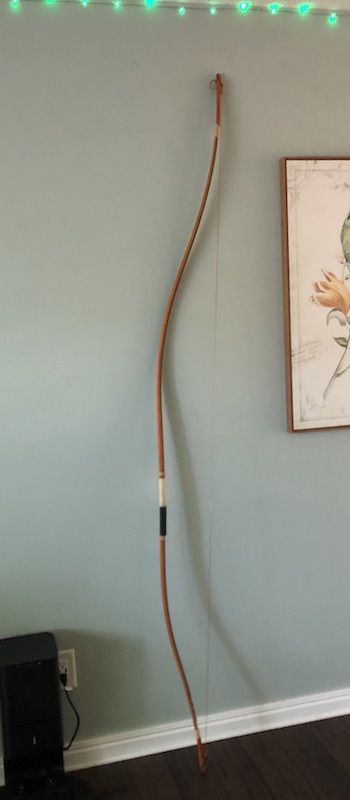 My borrowed bow/yumi is almost the height of my ceiling!