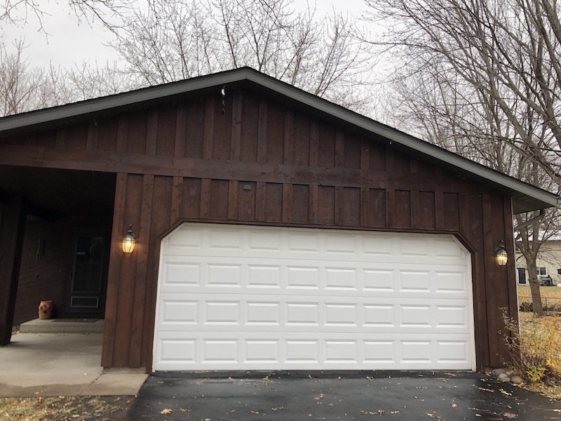 Garage after 2 coats of stain