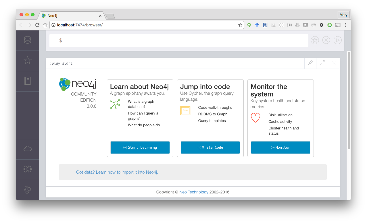 Screenshot of admin screen showing tutorial options.